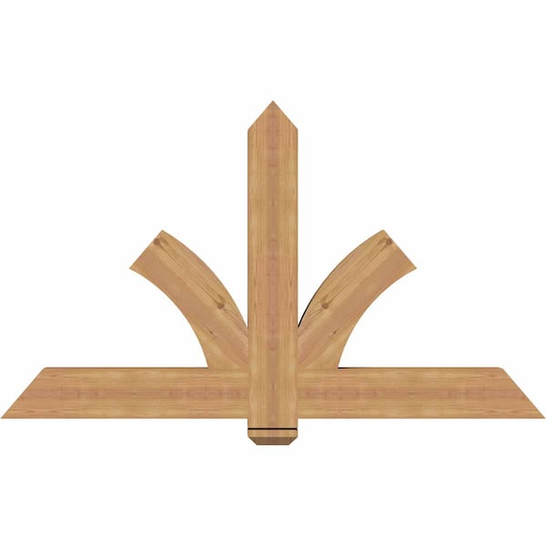 Ekena Millwork Redmond Smooth Timber Gable Bracket, Western Red Cedar, 60"W x 35"H x 3 1/2"D x 5 1/2"F, 14/12 Pitch GBW060X35X0406RED00SWR - main
